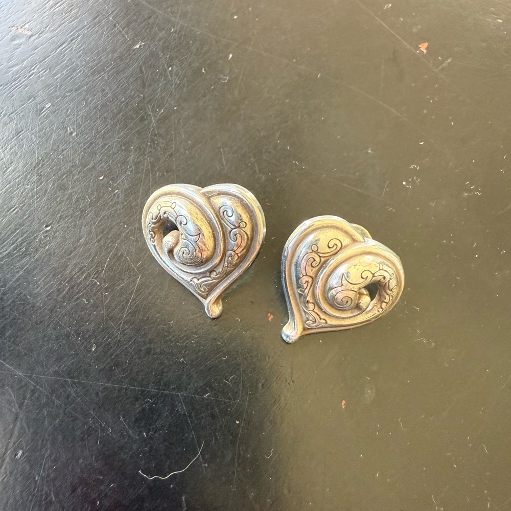 Elegant Silver Heart Earrings